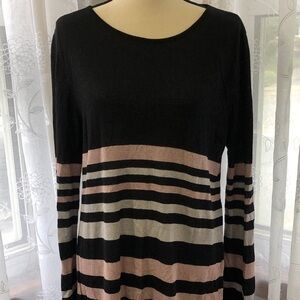 Aggel  spanner sweater dress black/pink/grey stripe